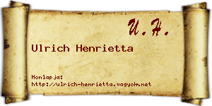 Ulrich Henrietta névjegykártya