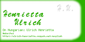 henrietta ulrich business card